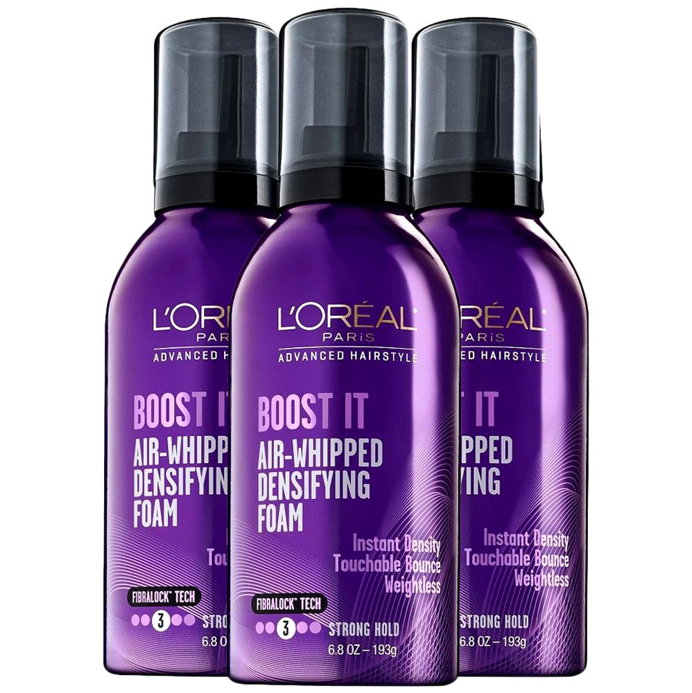 L'Oréal Paris Advanced Hairstyle BOOST IT Air Whipped Densifying Foam, 6.8 fl. oz.