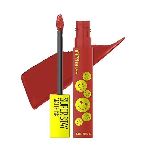 Maybelline Super Stay Matte Ink Liquid Lip Color, Moodmakers Lipstick Collection, Long Lasting, Transfer Proof Lip Makeup, Harmonizer, Red Brown, 1