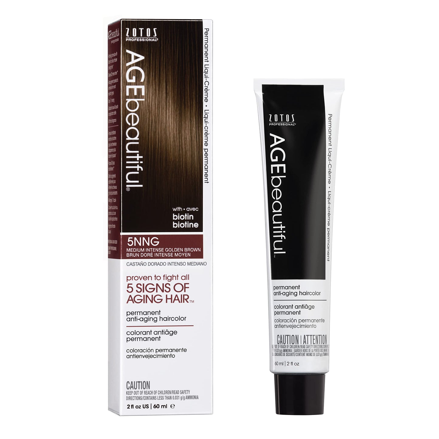 AGE beautiful Permanent Hair Color Dye Liqui Creme | 100% Gray Coverage | Anti-Aging Haircolor | Biotin for Thicker, Fuller Hair | Professional Salon