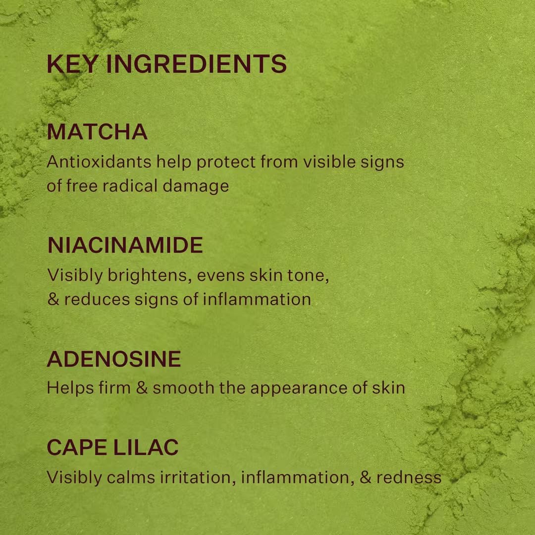 Peach & Lily - Matcha Pudding Antioxidant Cream (1.69 fl oz) - Face Moisturizer Cream - Protect & Hydrate Skin - Green Tea, Vitamin B3, Niacinamide
