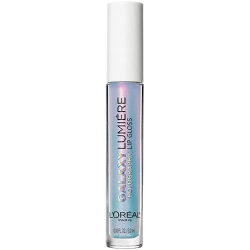 L'Oreal Paris Makeup Infallible Galaxy Lumiere Holographic Lip Gloss, Loaded with Iridescent Pearls, Wear Alone or as a Topper to your Favorite