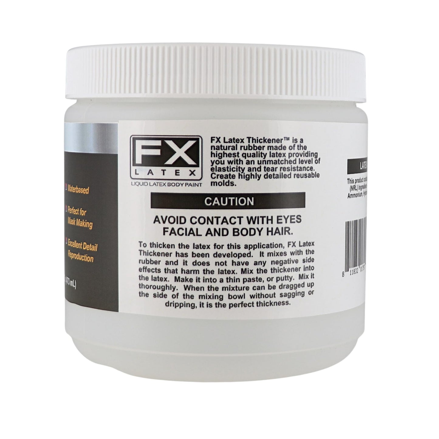 Liquid Latex and Latex Thickener Kit - Professional Grade for SFX, Cosplay, Mold Making, Face & Body Art - Dries Fast, Flexible Finish - 16 fl oz