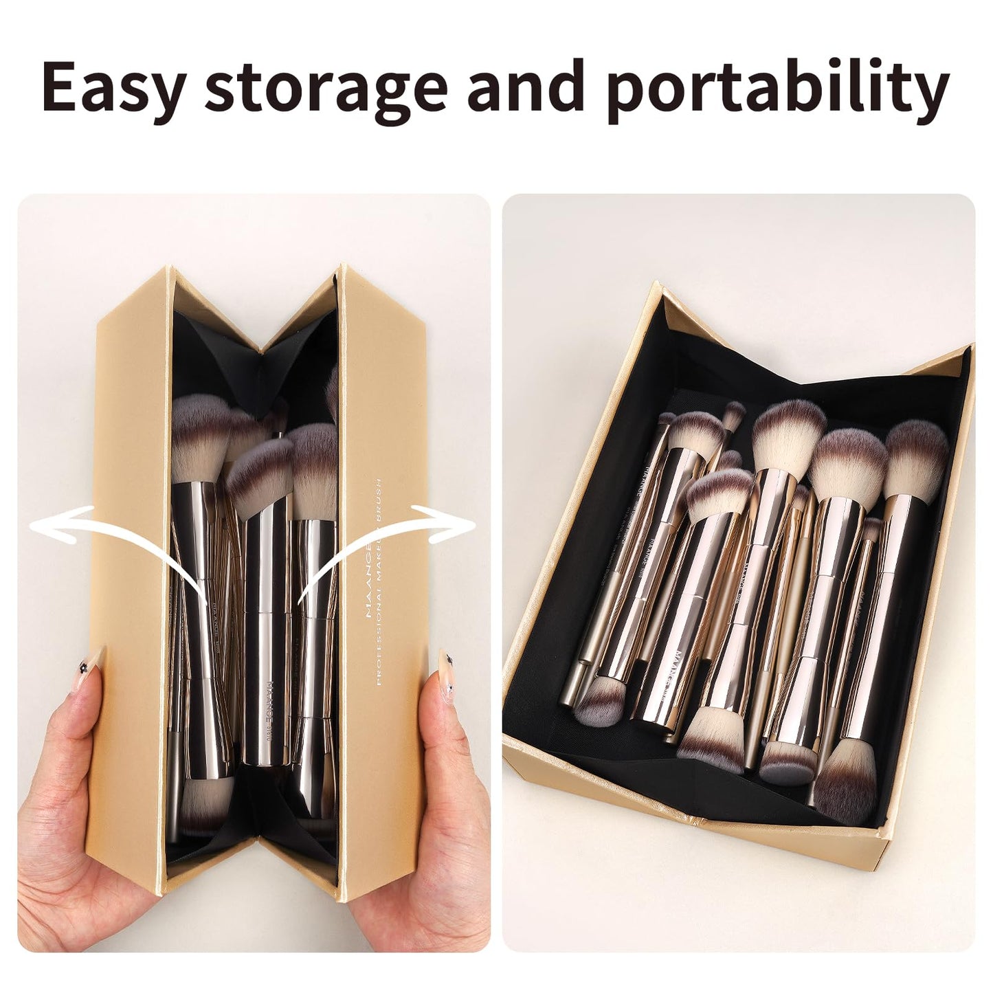 MAANGE 20 Pcs Makeup Brushes with Gift Box, Double-End Multi-functional Makeup Brushes for Blending Liquid Powder Concealer Cream Blush Beauty and Personal Care MAANGE