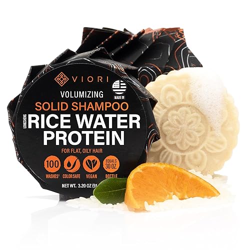 Viori Citrus Yao™ Clarifying Shampoo Bar with Rice Water & Rice Protein | Sulfate-Free Solid Shampoo for Oily Hair, Hair Growth & Volume | Vegan