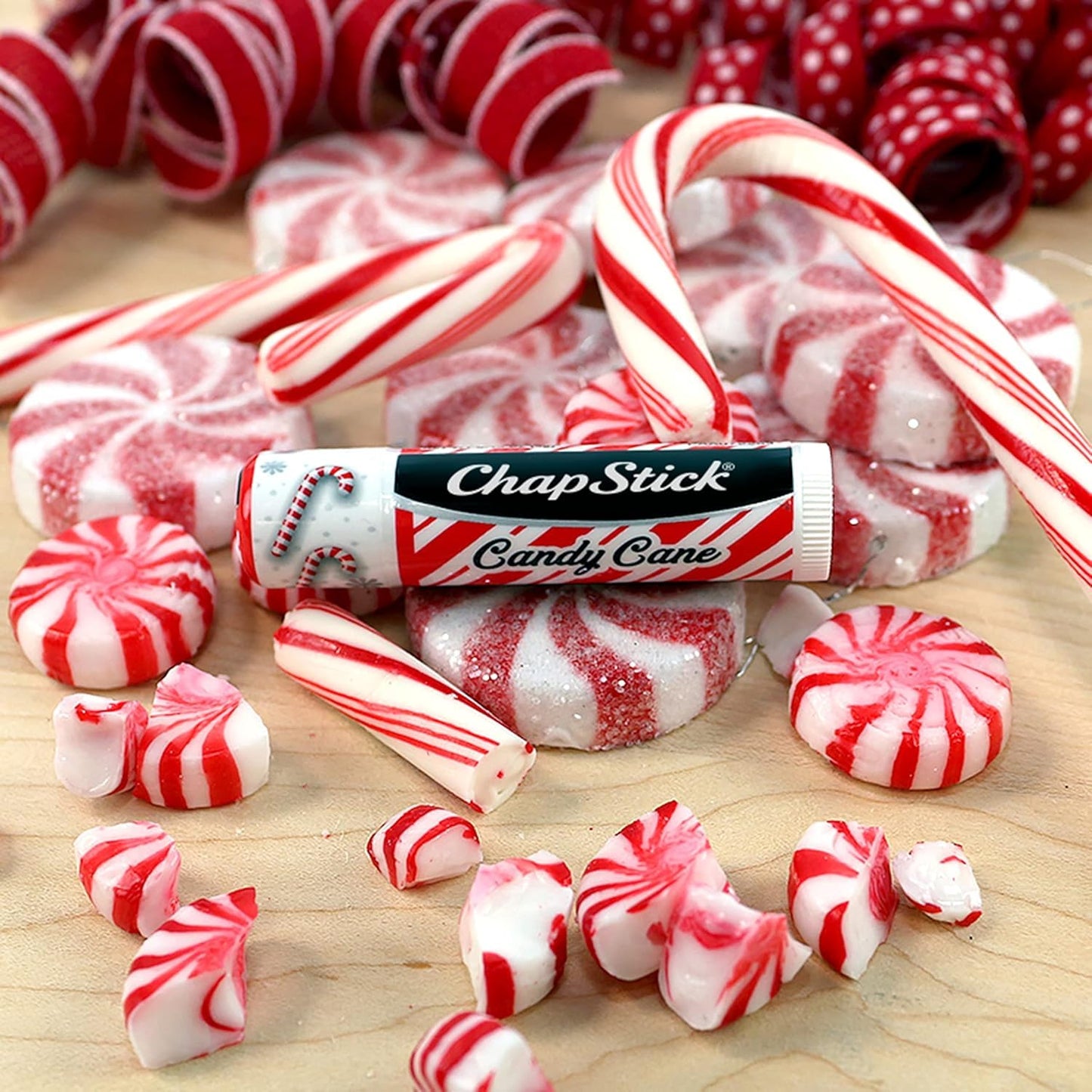 ChapStick Bulk Lip Balm, Candy Cane Packs (12 Sticks) - Fresh & Minty Lip Moisturizer, Stocking Stuffer, 0.15 Oz Ea