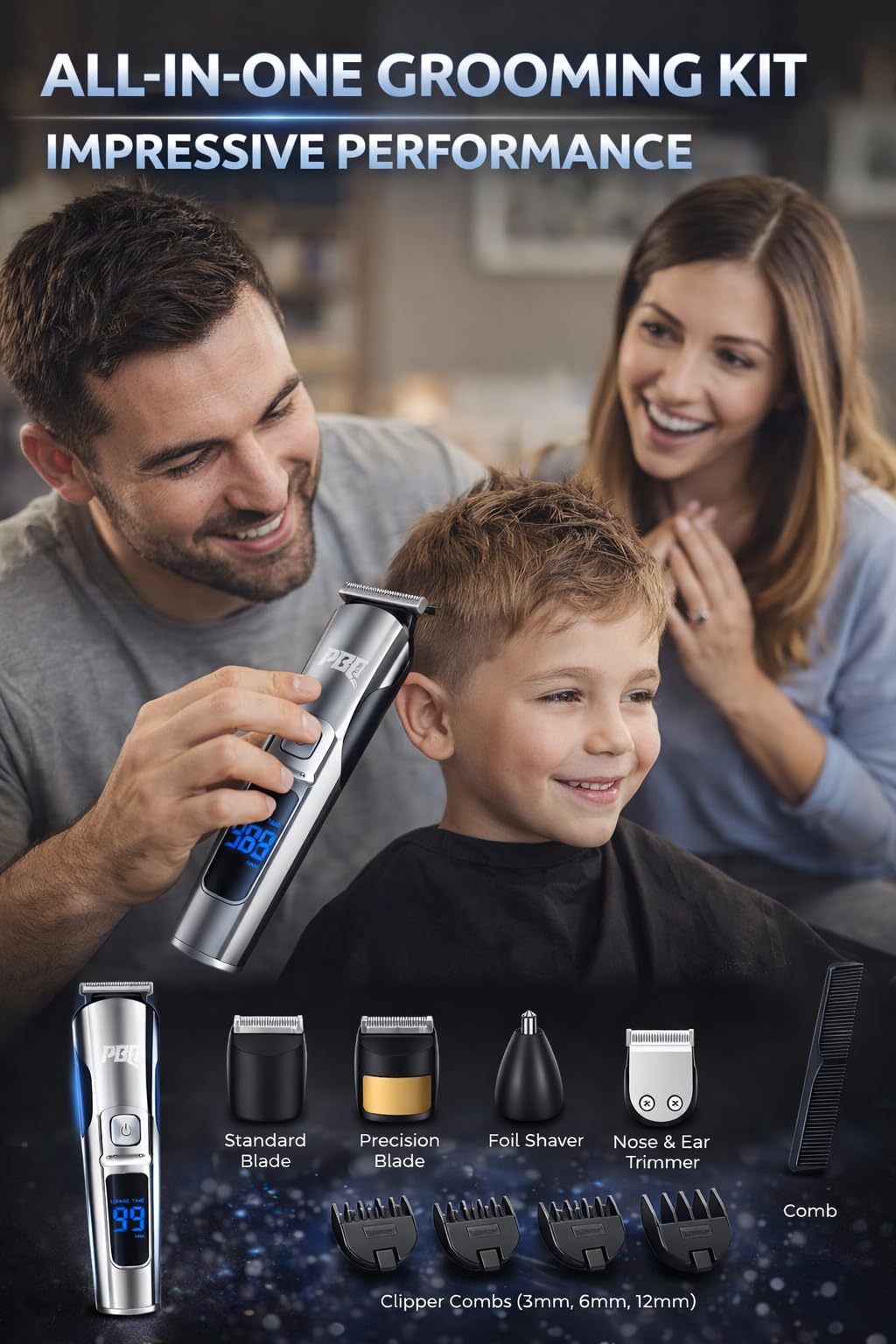 Trimmer for Men Features Waterproof Electric Razor for Your Needs Including Nose, Body, Face and Mustache, Cordless Hair Clippers Shavers for Men Beauty and Personal Care Paradise Bliss Quality