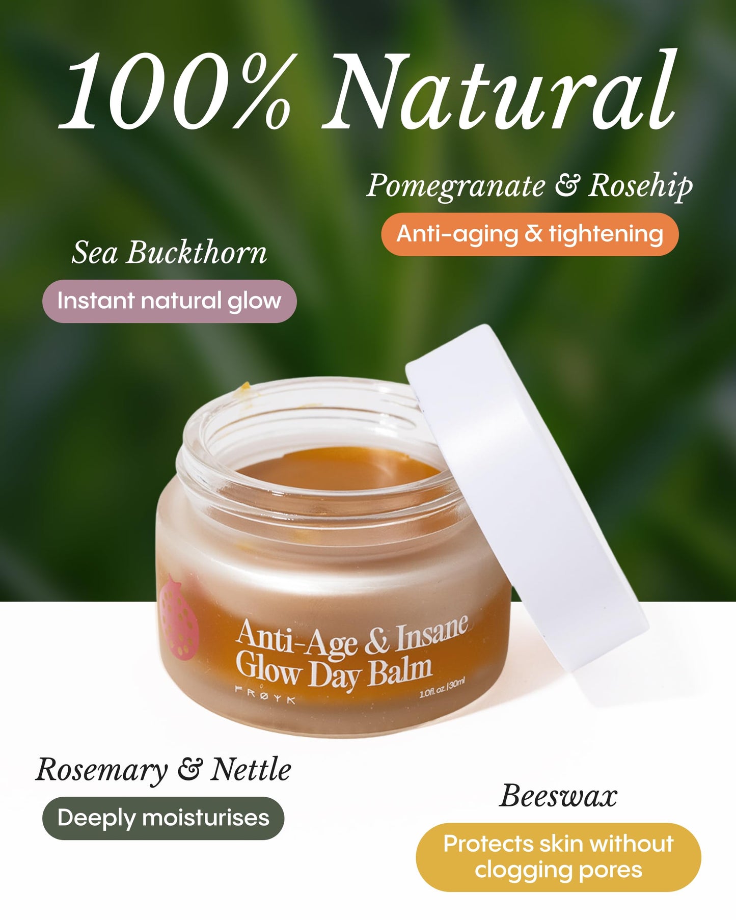 FRØYA Organics Anti-Age & Insane Glow Day Balm for Face (1.0 fl oz) Beauty and Personal Care FRØYA