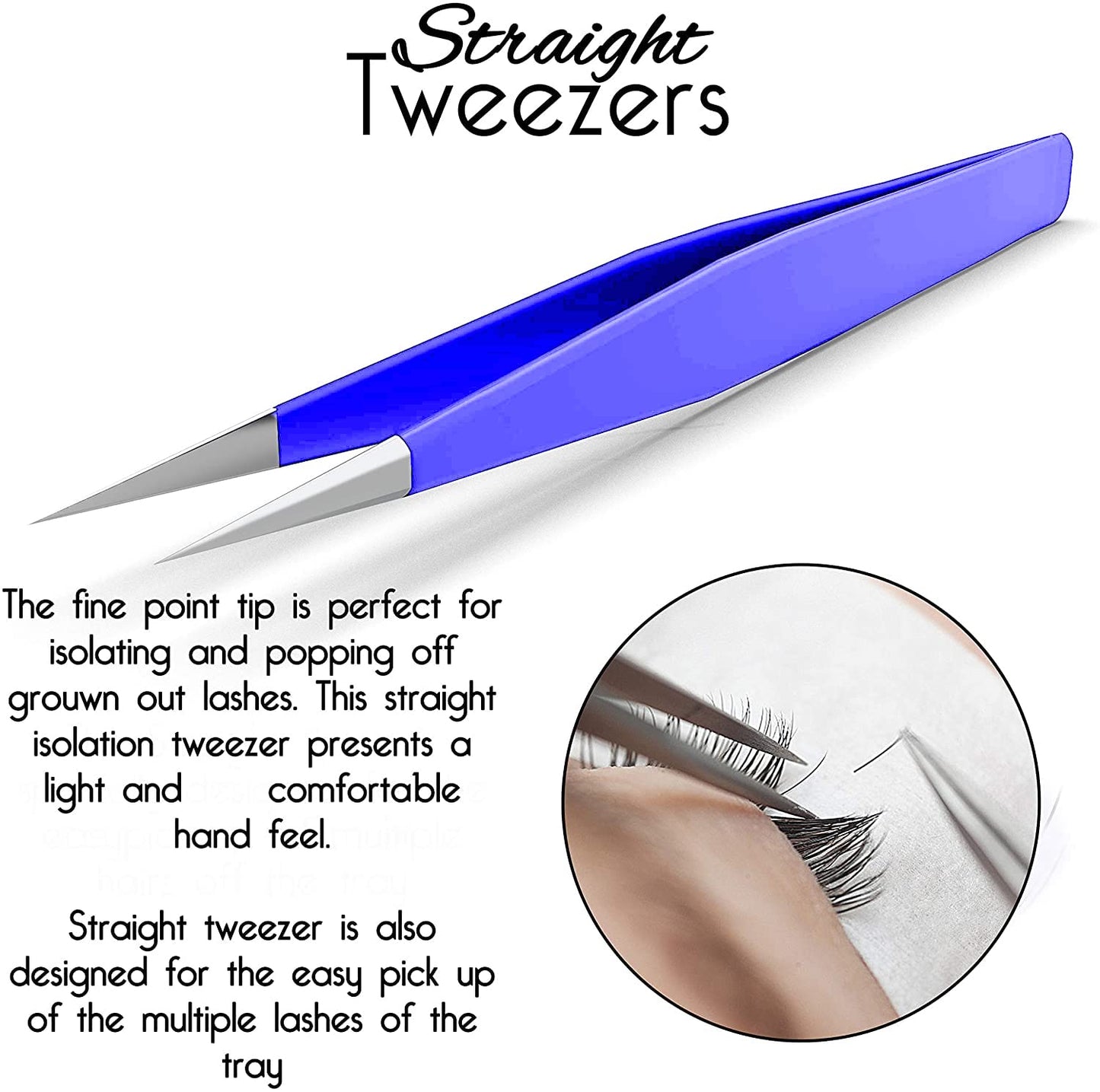SIVOTE Eyelash Extension Tweezers for Classic & Volume Lashes, 2-Pack, Purple