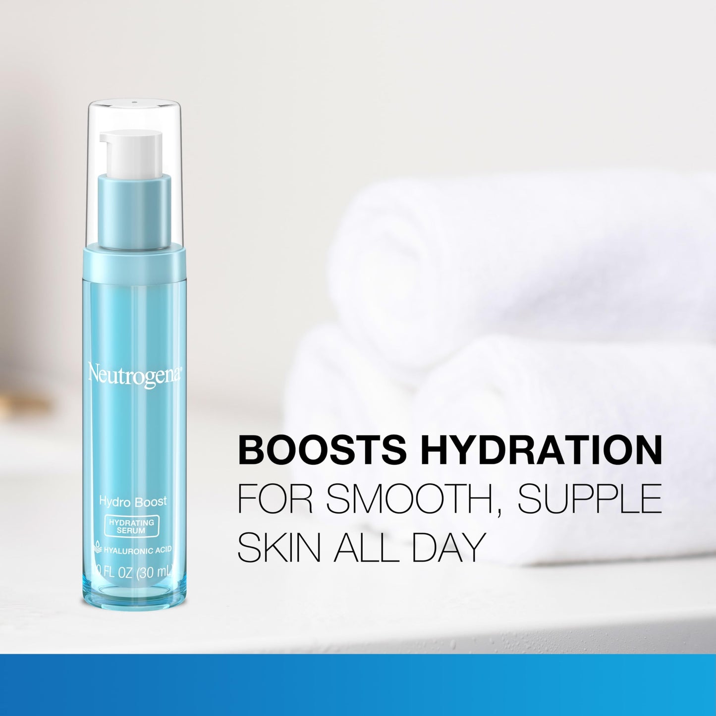 Neutrogena Hydro Boost Hydrating Hyaluronic Acid Face & Neck Serum, Fast-Absorbing Daily Facial Moisturizer with Purified Hyaluronic Acid for Hydrated