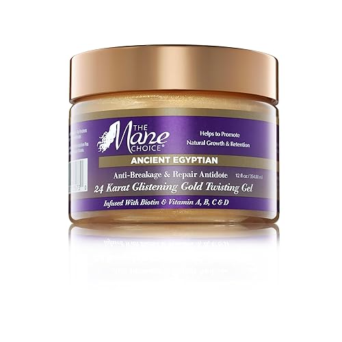 The Mane Choice Ancient Egyptian Anti-Breakage & Repair 24 Karat Gold Twisting Hair Gel, Definition & Shine Braid Gel for Dry, Damaged, Color or
