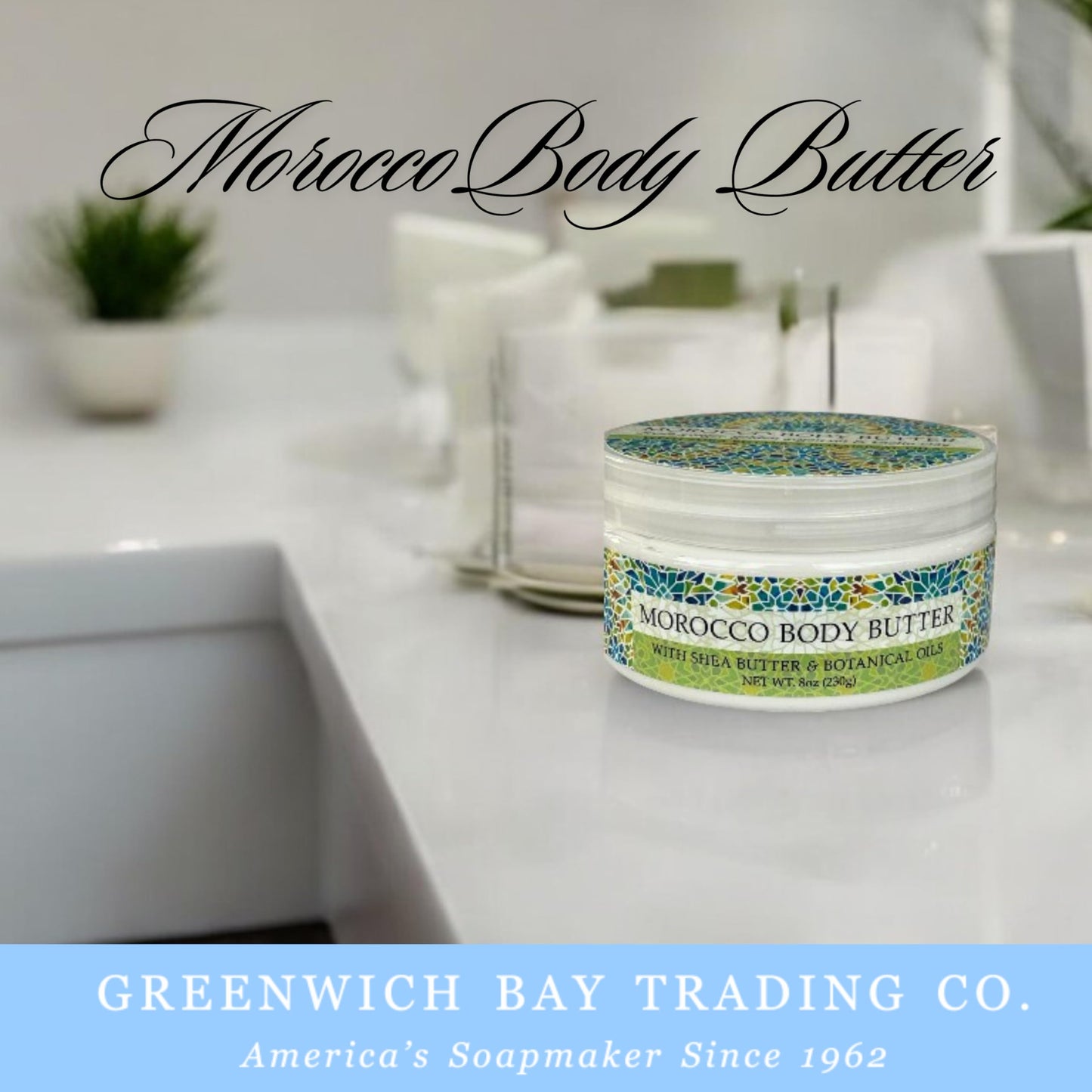 Greenwich Bay Trading Destination Body Butter 8oz | Luxurious Moisturizing Cream | Enriched with Shea Butter & Essential Oils for Deep Hydration |