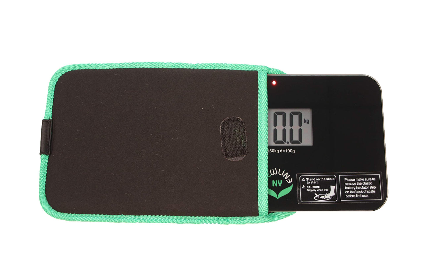 NewlineNY Step-on Super Mini Smallest Travel Bathroom Scale with Protection Sleeve: SBB0638SM-BK+S001MG