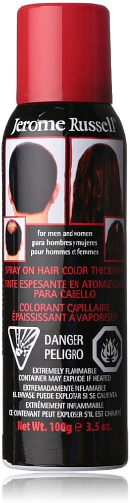 Jerome Russell Spray-On Color Hair Thickener, Dark Brown 3.50 oz (Pack of 5)
