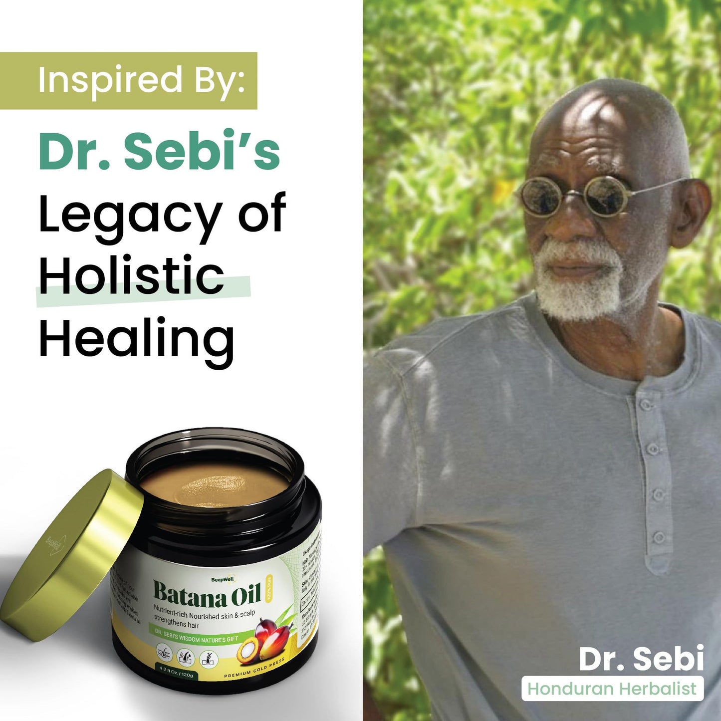 100% Natural Raw Batana Oil for Hair Growth, Unrefined & Organic Dr Sebi Hair Growth Oil From Honduras, Prevents Hair Loss, Eliminates Split Ends