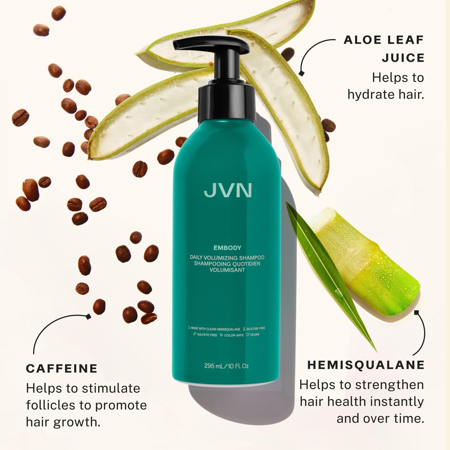 JVN Embody Volumizing Shampoo and Nurture Hydrating Conditioner Duo, 20 fl oz, Increases Body and Fullness, Moisturizing Conditioner for Dry Hair