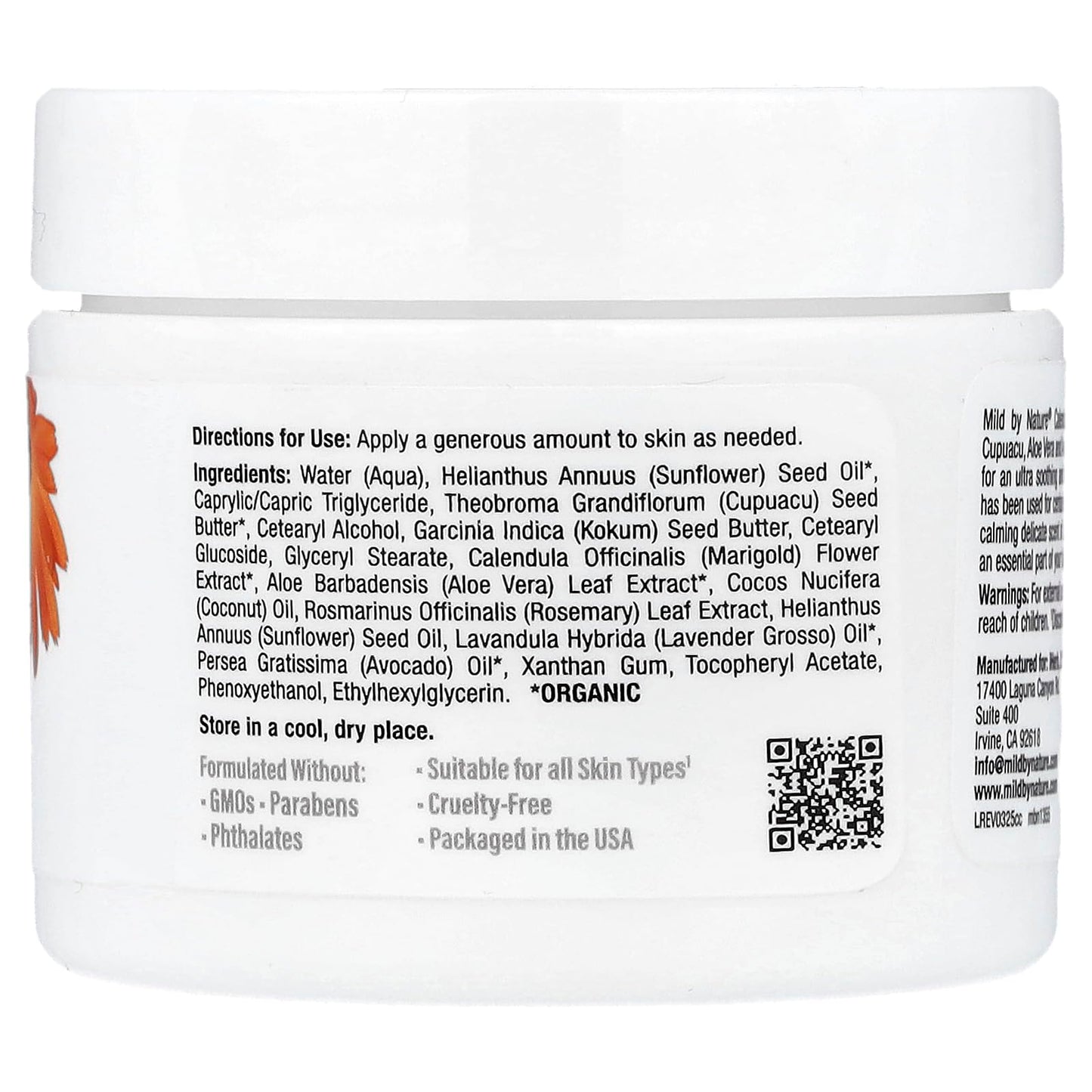 MILD BY NATURE Calendula Cream, 2 oz (56 g)