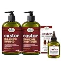 Difeel 3-PC Castor Pro-Growth Hair Growth: Cleansing & Treatment Set - Includes 12 oz Shampoo, 12oz Conditioner, & 2.5oz Root Stimulator