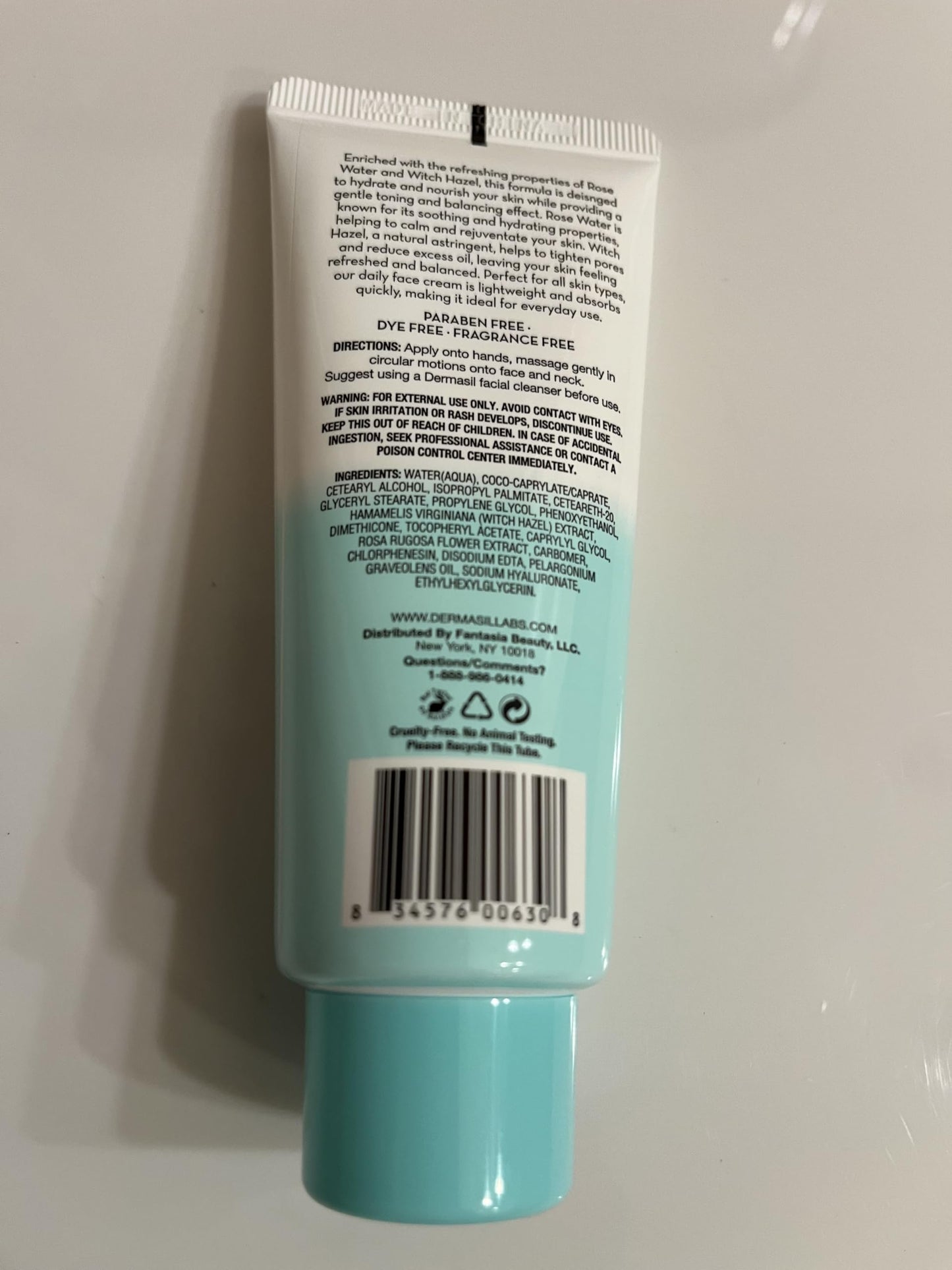 Dermasil Labs Daily Face Cream with Rose Water, Witch Hazel & Vitamin E, 2 FL OZ