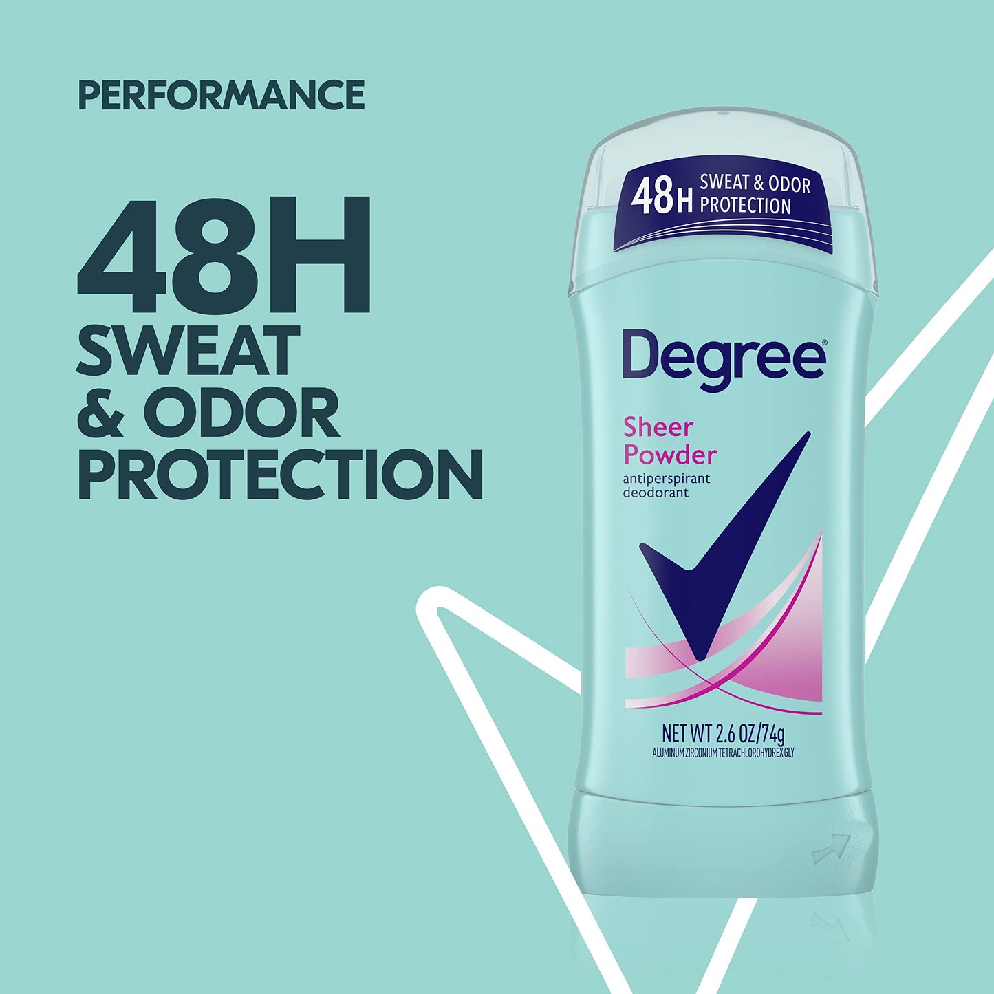 Degree Original Antiperspirant Deodorant Sheer Powder Pack of 6 48-Hour Sweat & Odor Protection Antiperspirant for Women 2.6 oz Beauty and Personal Care Degree