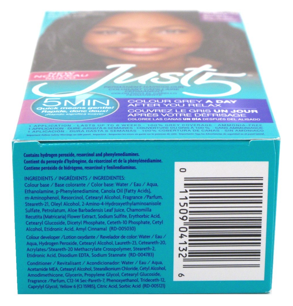 Just 5 Color Jet Black J-50 Ammonia Free Permanent (Pack of 2)