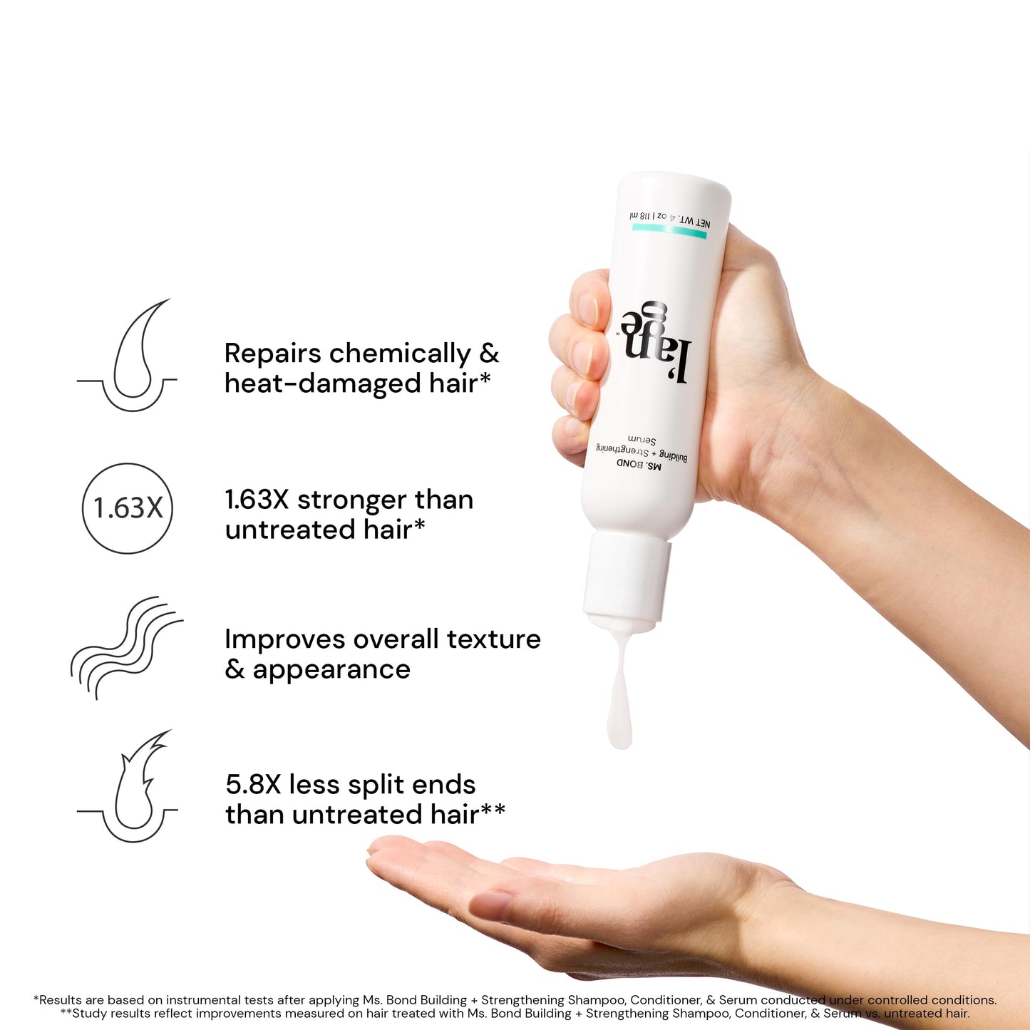 L'ANGE HAIR Ms. Bond Building + Strengthening Hair Serum | Restores Bonds | Intensive Treatment for Breakage Recovery | Mask for Smooth Finish |