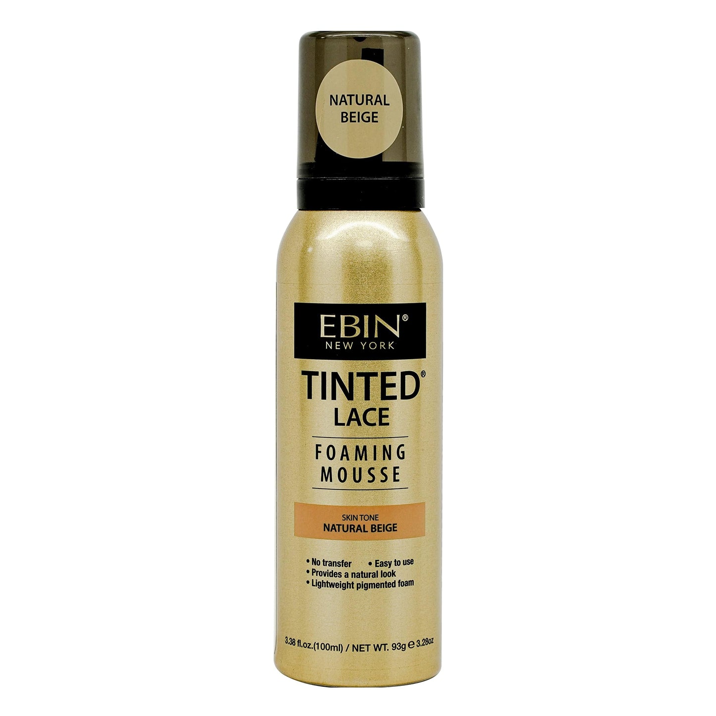 EBIN NEW YORK Tinted Lace Foaming Mousse - Natural Beige, 3.38oz/ 100ml
