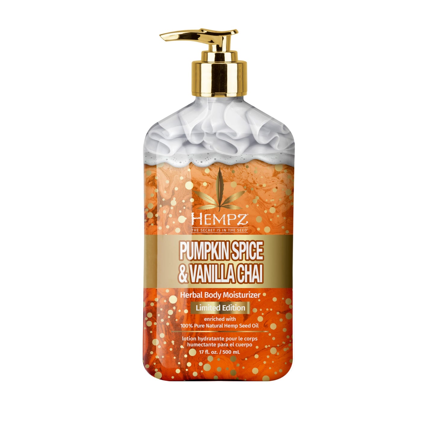 Limited Edition Pumpkin Spice & Vanilla Chai Herbal Moisturizing Body Lotion (17 oz) - Fall Scented for Women or Men with Dry or Sensitive Skin