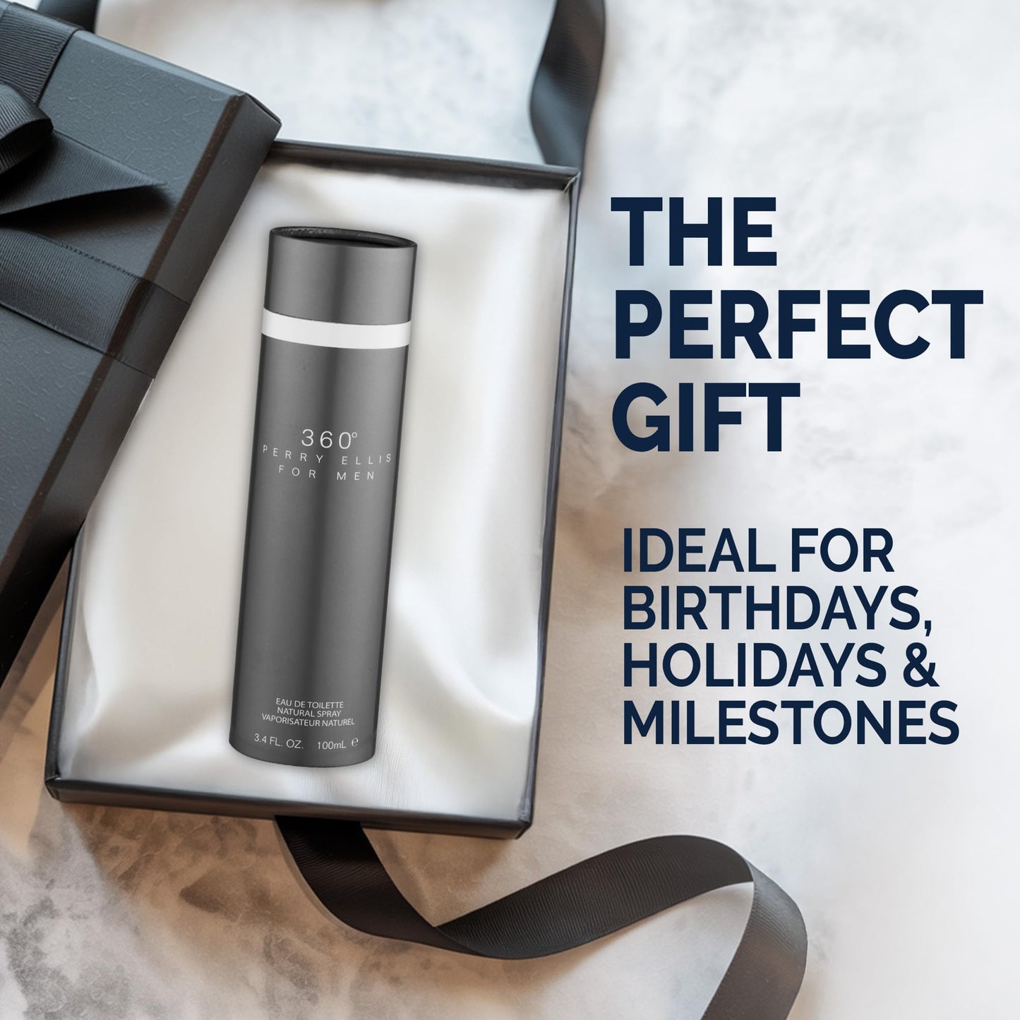 Perry Ellis 360° Eau De Toilette Spray for Men - Mens Cologne, Long Lasting Perfume, EDT, Fragrance with Notes of Bergamot, Juniper & Musk - 3.4 fl oz