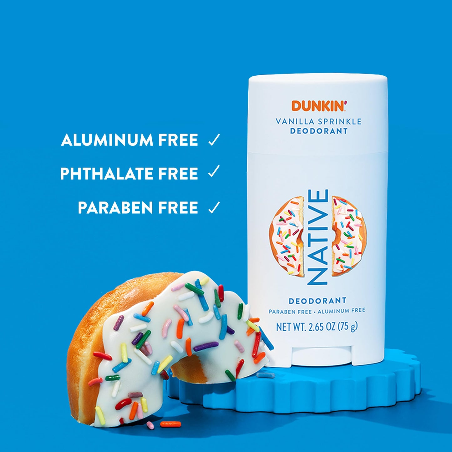 Native Deodorant | Limited Dunkin Donuts Edition | Aluminum Free with Baking Soda, Probiotics, Coconut Oil and Shea Butter | Vanilla Sprinkle 2.65oz Beauty and Personal Care Native