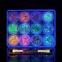 FindinBeauty 12 Colors Glow in the Dark Glitter Gel, UV Blacklight Reactive Face & Body Glitter, No Glue Needed, Cosmetic Grade for Eyes, Hair