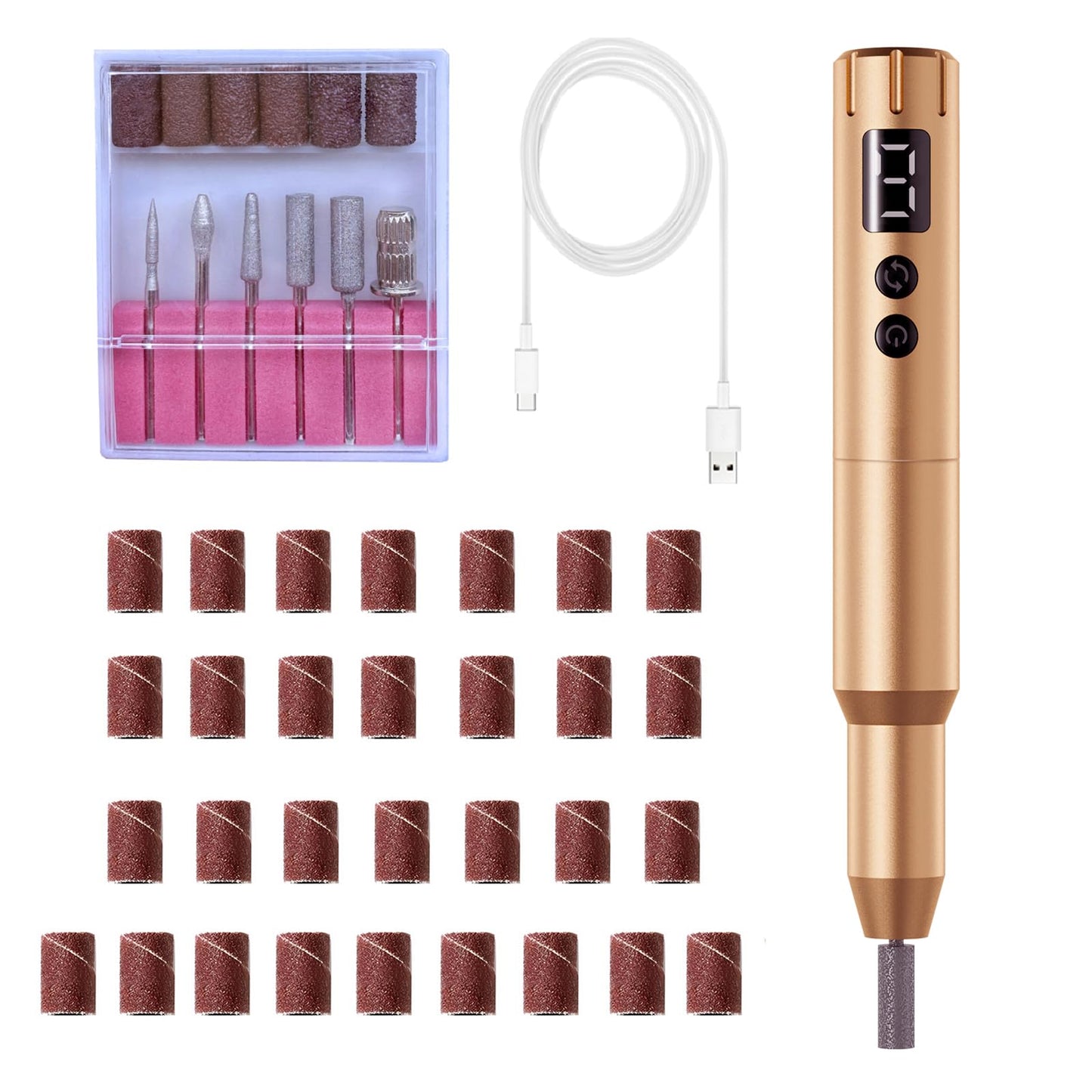 Nail Drill Kit Electric Rechargeable Set Cordless Nail Art Grinding Machine Compact Professional Nail File for Gel Manicure Pedicure Polishing Tool Beauty and Personal Care CBVCBV Default Title