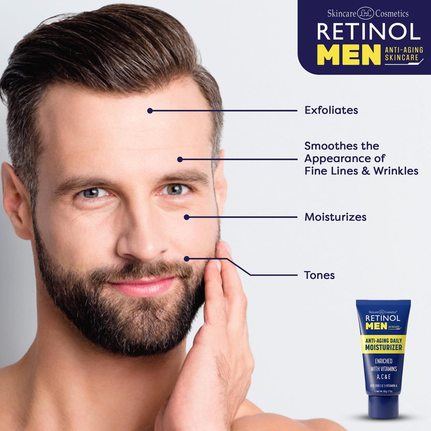 LIVAURA Retinol Men’s Face Moisturizer - Hydrating Face Cream & Faces Lotion for Men, Anti Aging Moisturizers for Dry Skin, Lightweight Facial