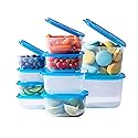 Premium Attached Food Storage Containers, Permanently Attached Plastic Lid, Never Lose & Space Saving Organization (10 Pack)