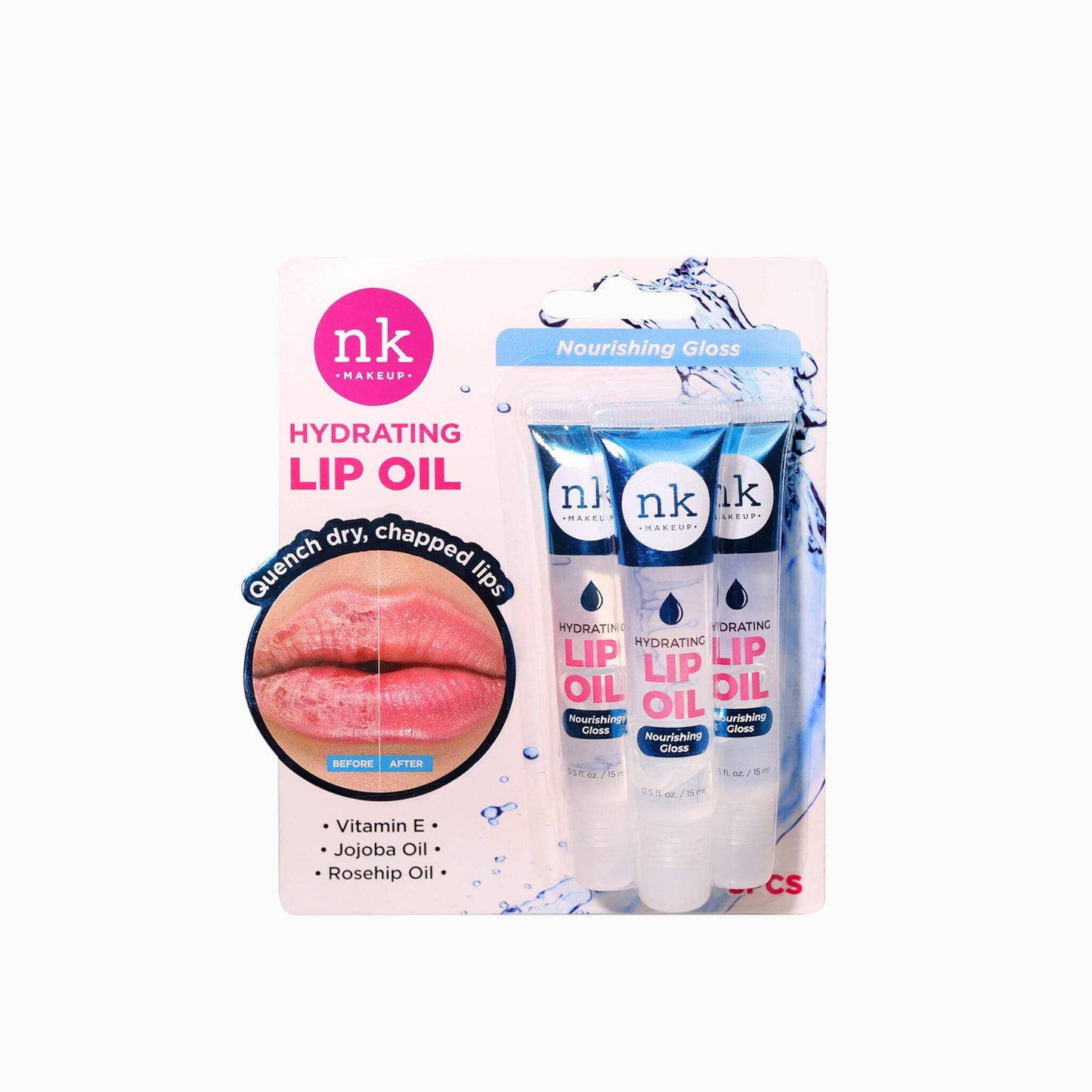 Nicka K New York Hydrating Lip Oil, Nourishing Gloss, Hydrate, Quench Dry Lips (MLTO01 Clear)