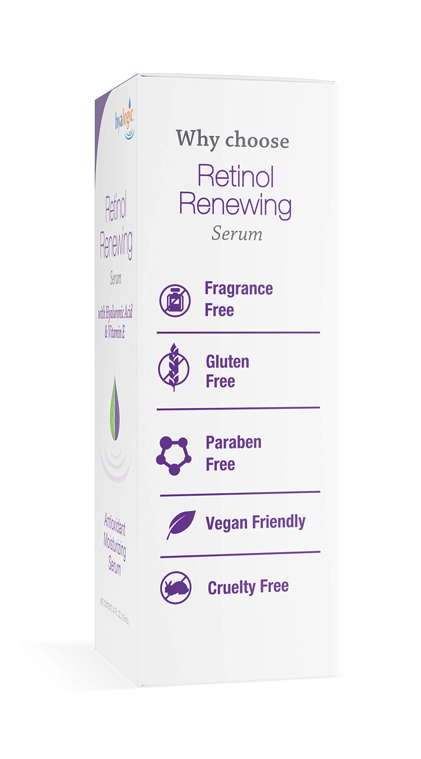 Hyalogic Retinol Serum- Skin Renewal & Wrinkle Repair Face Serum with Hyaluronic Acid & Vitamin A - For Clearer, Radiant Looking Skin (.47 fl oz.)
