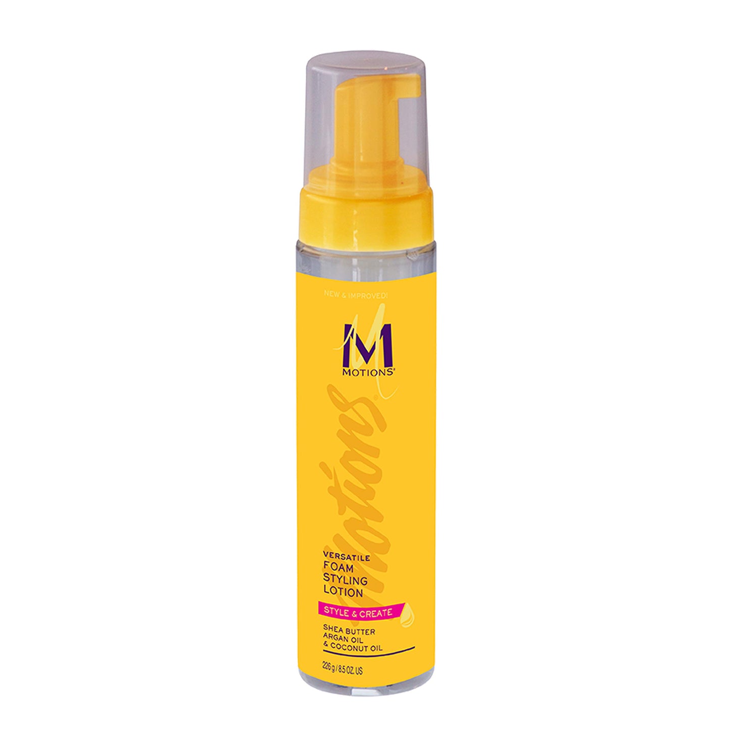 Motions Style and Create Versatile Foam Styling Lotion - For Use on All Hair Types, Lightweight Formula, Contains Shea Butter, Argan Oil, & Coconut