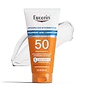 Eucerin Sun Advanced Hydration SPF 50 Sunscreen Lotion, Lightweight Sunscreen with Hyaluronic Acid and Humectants, Hypoallergenic, Fragrance Free, No