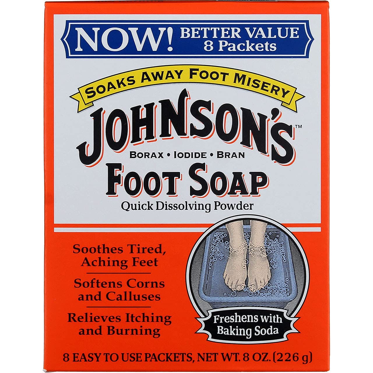Johnsons Foot Soap Powder, 8 Packets-set 2 Beauty & Personal Care Johnson's Foot