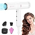 Hair Blow Dryer with Diffuser, IG INGLAM Professional High Speed Brushless Motor Negative Ion Low Noise Constant Temperature, 3 Heat Settings 3 Speeds