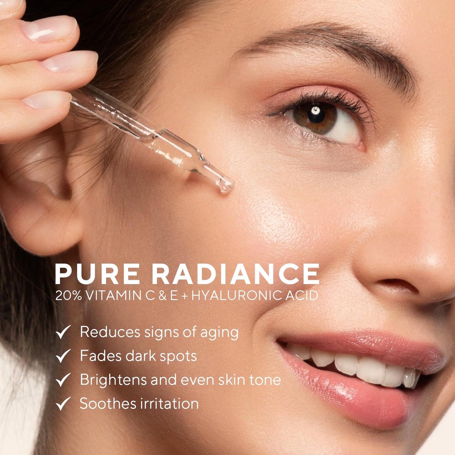 Lupure Professional Vitamin C Face Serum 20%, Anti Aging Facial Super Vit C Serum with Ascorbic Acid Hyaluronic Acid & Vitamin E for Dark Spots, Skin