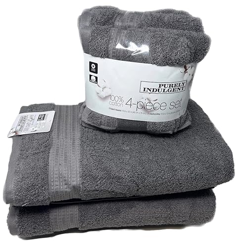 Purely Indulgent 100% HydroCotton | Includes: 2 Luxury Bath Towels, 2 Hand Towels & 2 Washcloths | Quality, Ultra Soft Towel Set | 6 Piece Set (Gray)