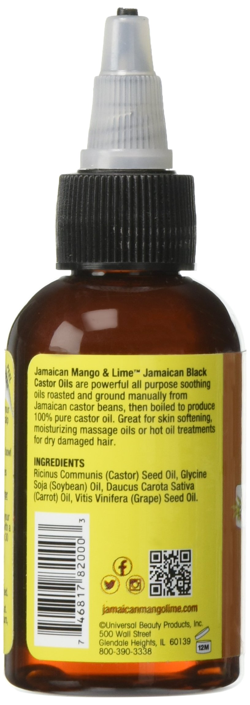 Jamaican Mango & Lime Black Castor Oil Original - Strength & Shine - Lightweight Hair & Scalp Oil for Locs, Braids, Twists & Natural Hair - (2 fl oz