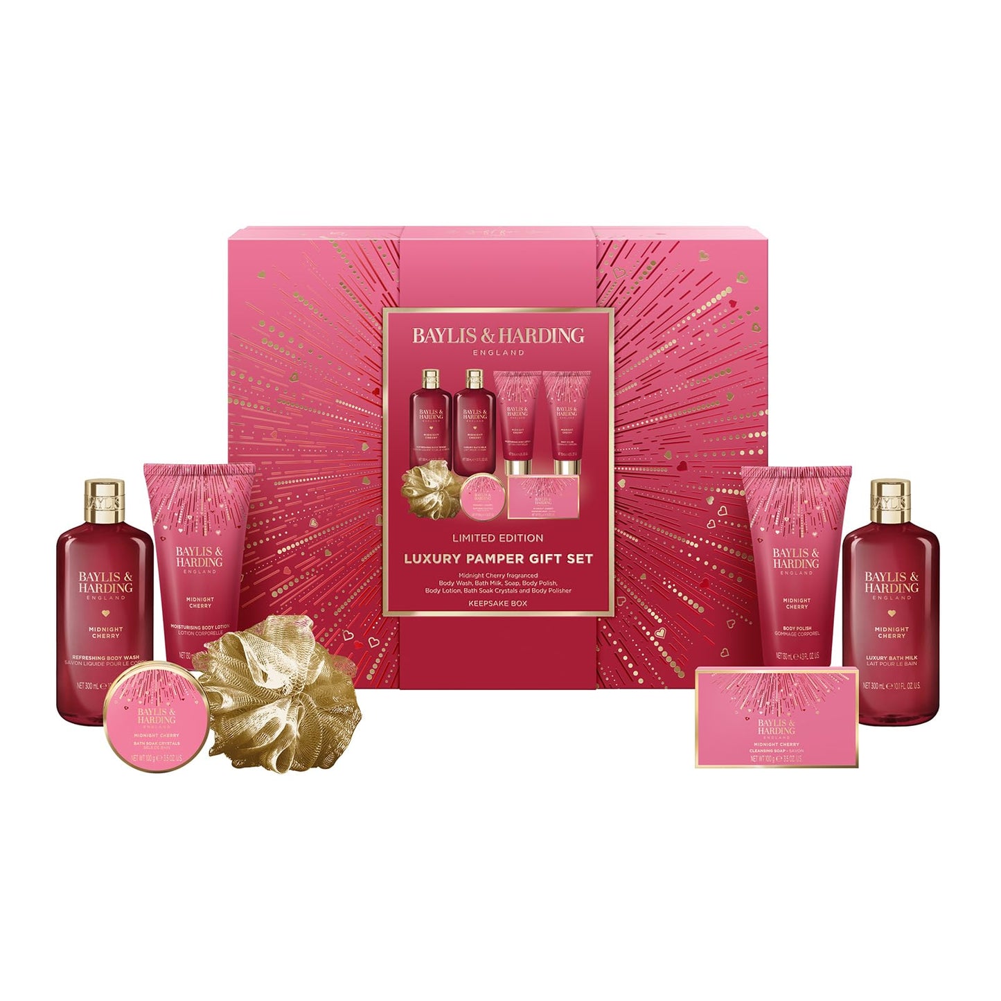 Baylis & Harding Midnight Cherry Luxury Pamper Gift Set For Women - Vegan Friendly Beauty & Personal Care Baylis & Harding