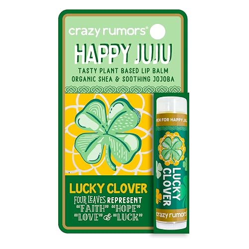 Crazy Rumors Happy Juju All Natural, Plant-Based Lip Balm with Organic Shea & Jojoba 1 Pack (Lucky Clover)