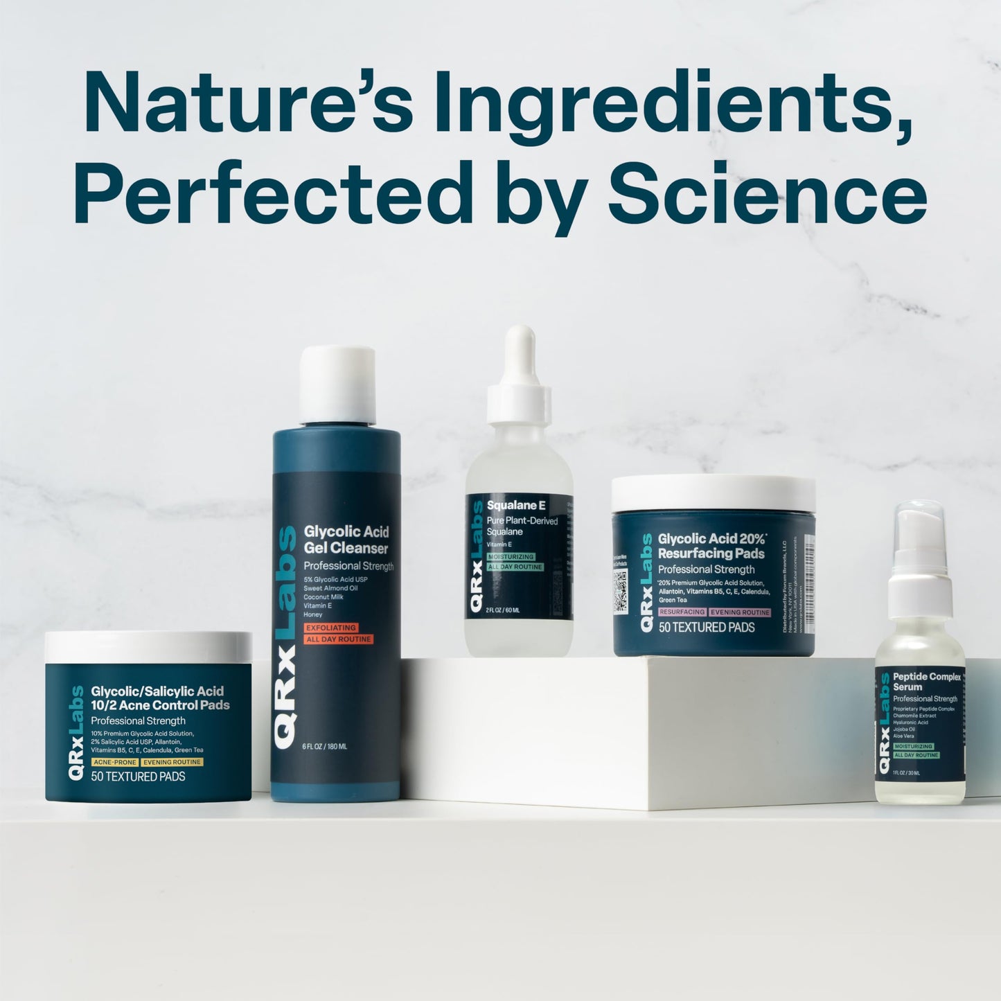 QRxLabs Glycolic Acid Face Wash 6 oz – Gentle Exfoliating Gel for Smoother Skin, Hydration, Blemish-Prone Skin & Ingrown Hair Care