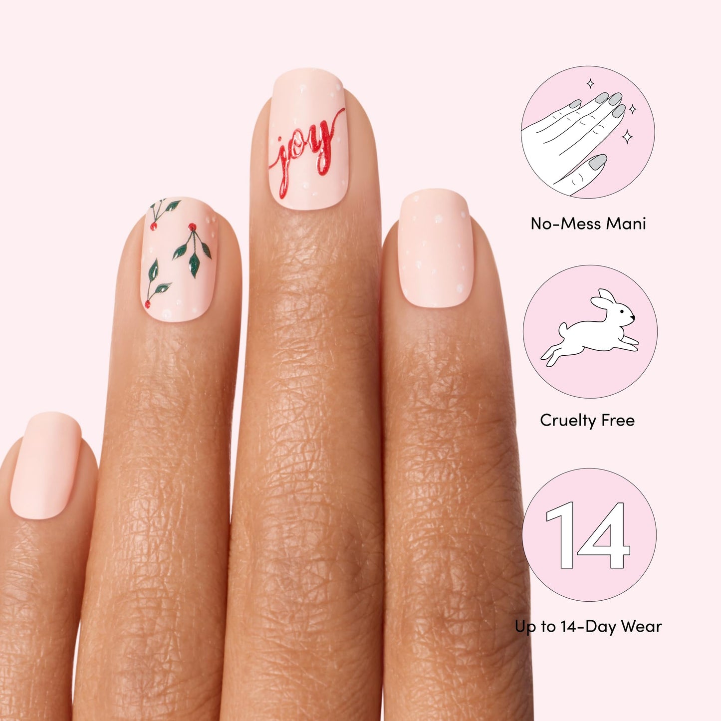 Dashing Diva Gloss Nail Strips - Joy to The Girl - UV Free, Chip Resistant, Long Lasting Gel Nail Stickers - 3-Piece Manicure Set - Contains 32 Wraps Beauty & Personal Care Dashing Diva