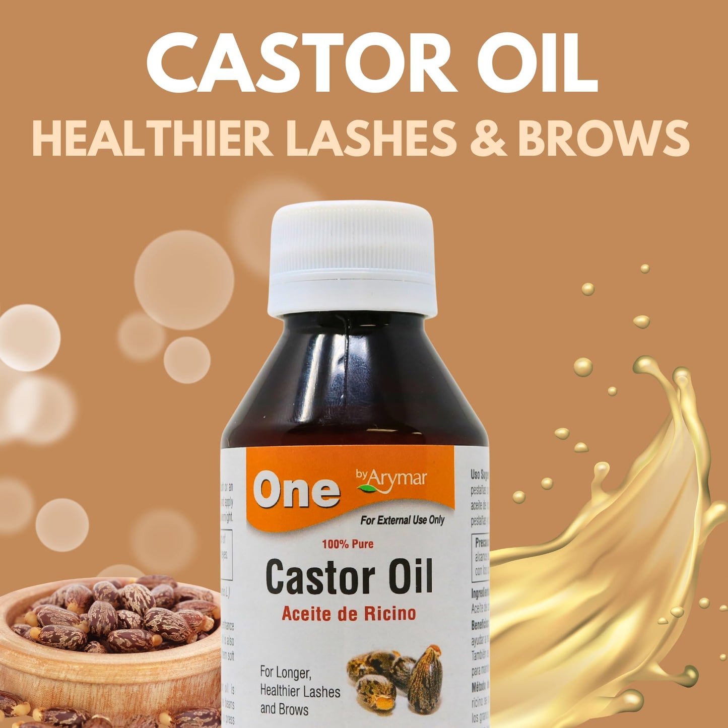 Arymar Castor Oil Aceite de Ricino Made in USA 100% Pure 4 fl oz 118 ml One (4 fl oz)