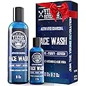 Viking Revolution Charcoal Face Wash for Men- Scrub Away Dirt and Toxins, Skin Cleaning Agent - Cleanse, Purify and Refresh - Daily Charcoal Facial