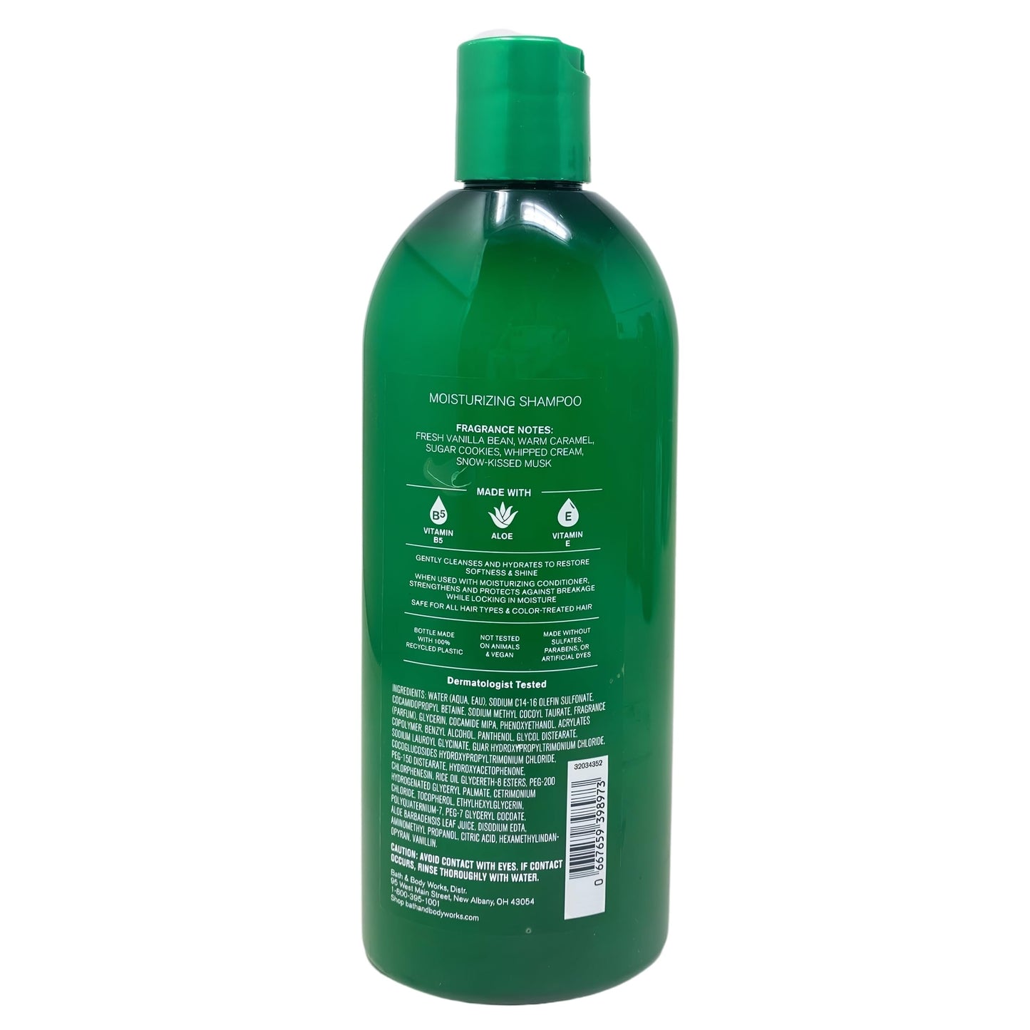 Bath & Body Works Vanilla Bean Noel Moisturizing Shampoo & Conditioner with a Peach Gardenia Sample Soap