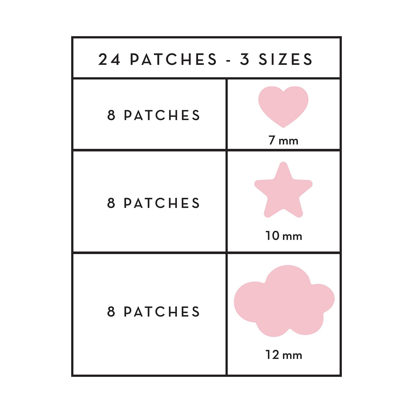 The Crème Shop Cotton Candy Skin Hydrocolloid Acne Patches - Pimple Treatment with Salicylic Acid & Witch Hazel - 3 Sizes, 72 Patches